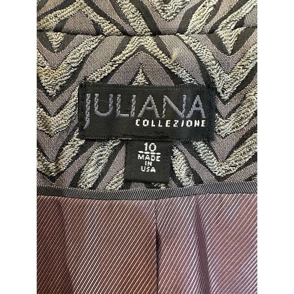 VINTAGE Metallic Zebra Animal Print Full Zip Mob Wife Blazer Jacket Size 10 - Picture 8 of 16